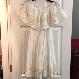 Off the shoulder white dress
